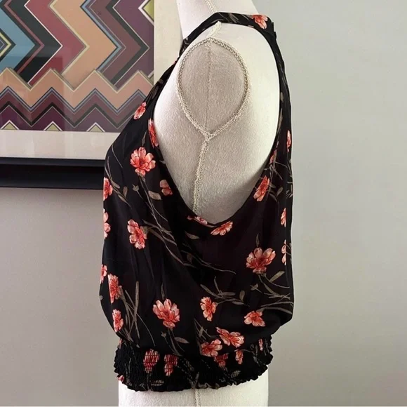 Sienna Sky Black and Red Orange Floral Blouse - Picture 2 of 7